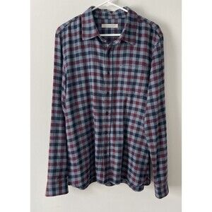 Outerknown Flannel Shirt Mens Medium Light Weight Organic Cotton Plaid ButtonUp
